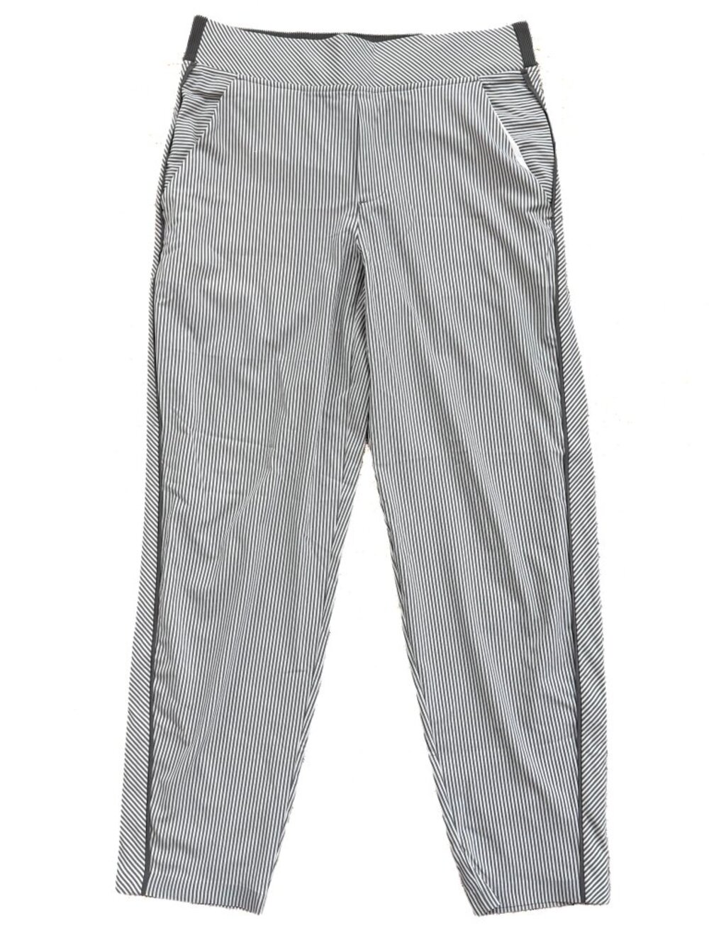 Athleta Womens Brooklyn Pants Gray Striped Size 4P